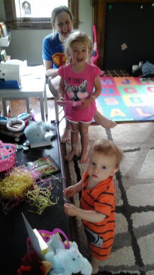 Kallia and Kayden with their Easter baskets